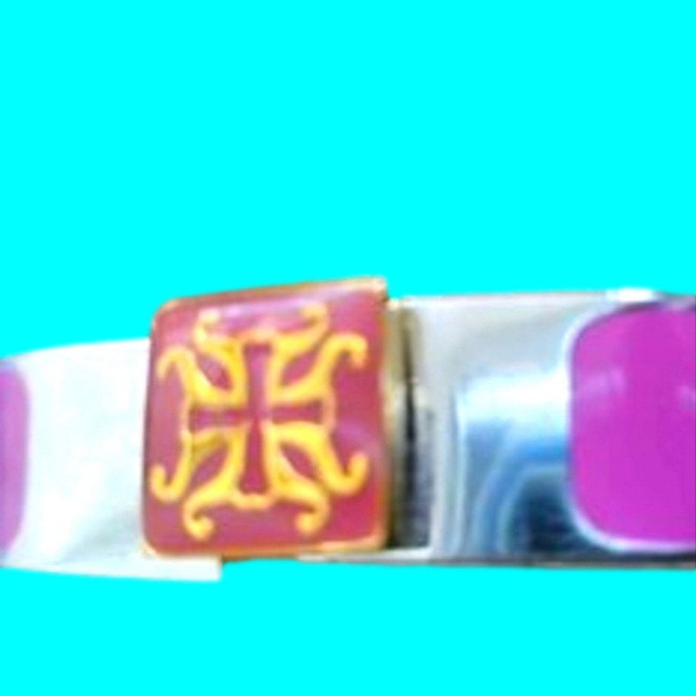Rustic cuff pink and sliver metal cuff "Jordan "